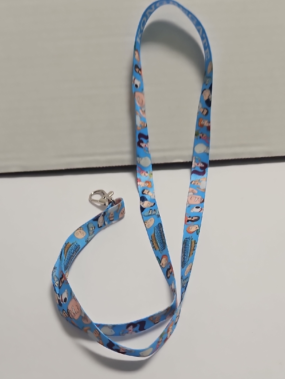 Blue Character Print Lanyard with Metal Clip